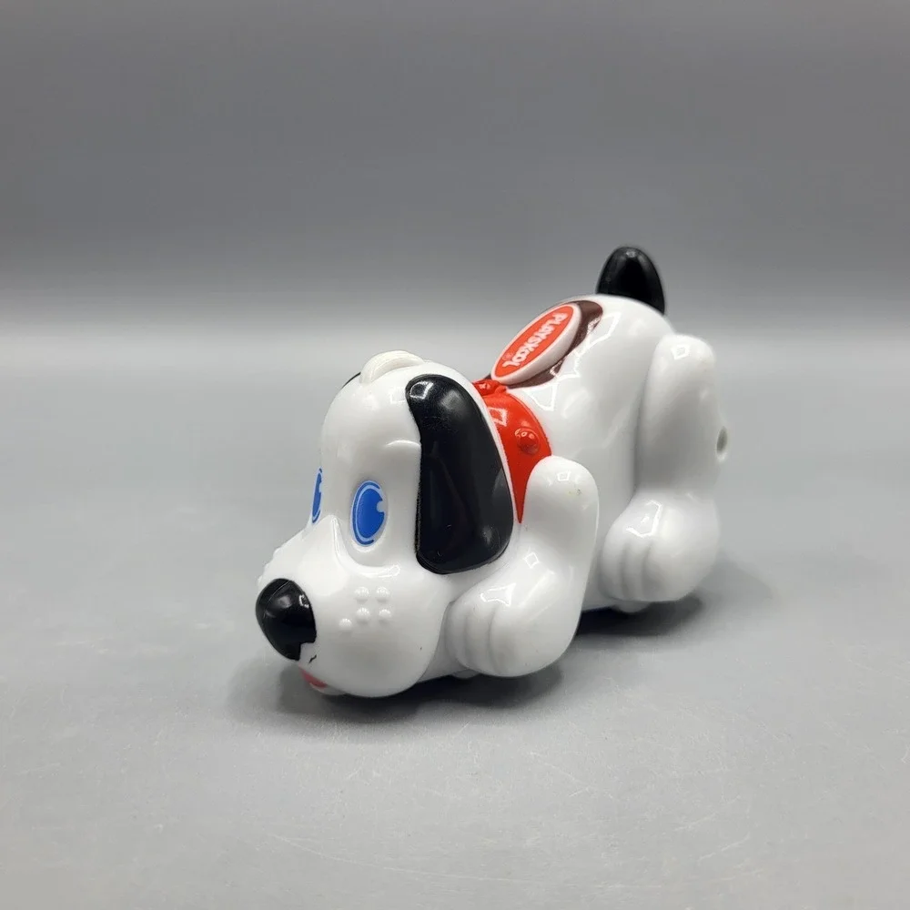 Playskool Puppy Dog Rolling Toy Wendy's Kids Meal 2001 Vintage White Black Red